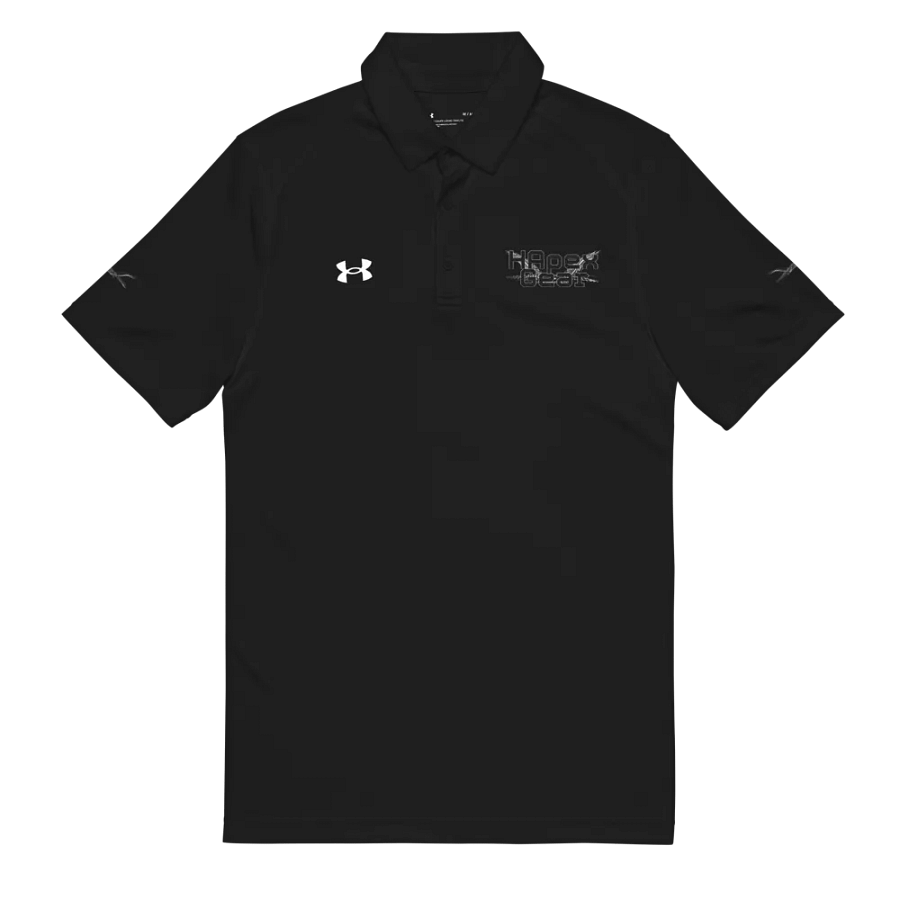 Men's Polo Shirt - Embroidered - Black HApex Gear White Logo product image (8)