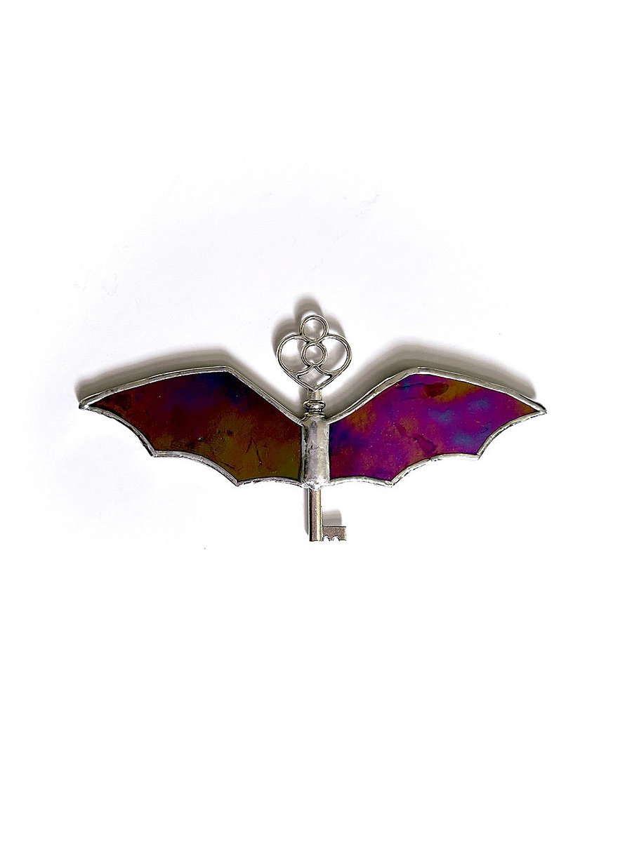 Flying Key Stained Glass Suncatcher (Bat) product image (1)