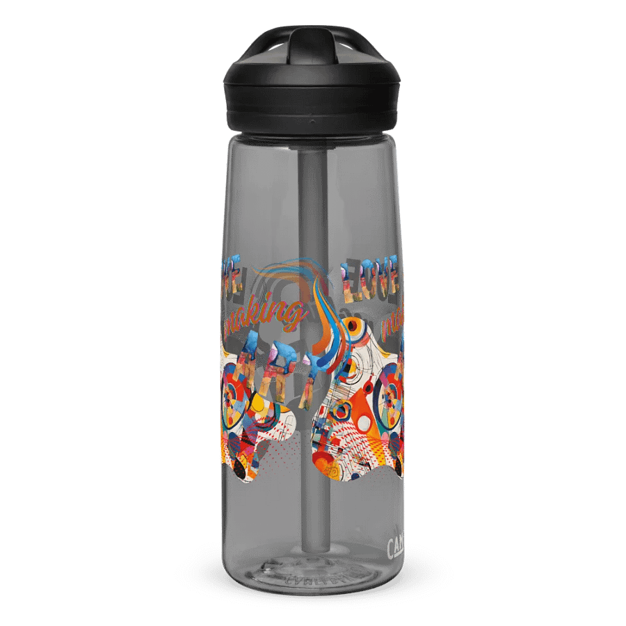 Camelback water bottle kadinsky inspired colorful design for the artist. 'Love creating Art'  Perfect gift for mom, dad, son, daughter colleague, friend who loves arty things product image (2)