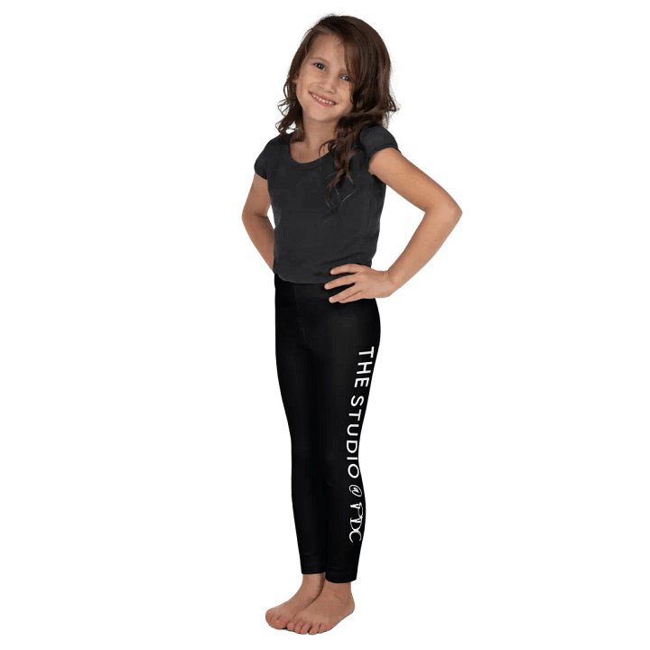 Kids Leggings | Black with White Text/Logo product image (1)