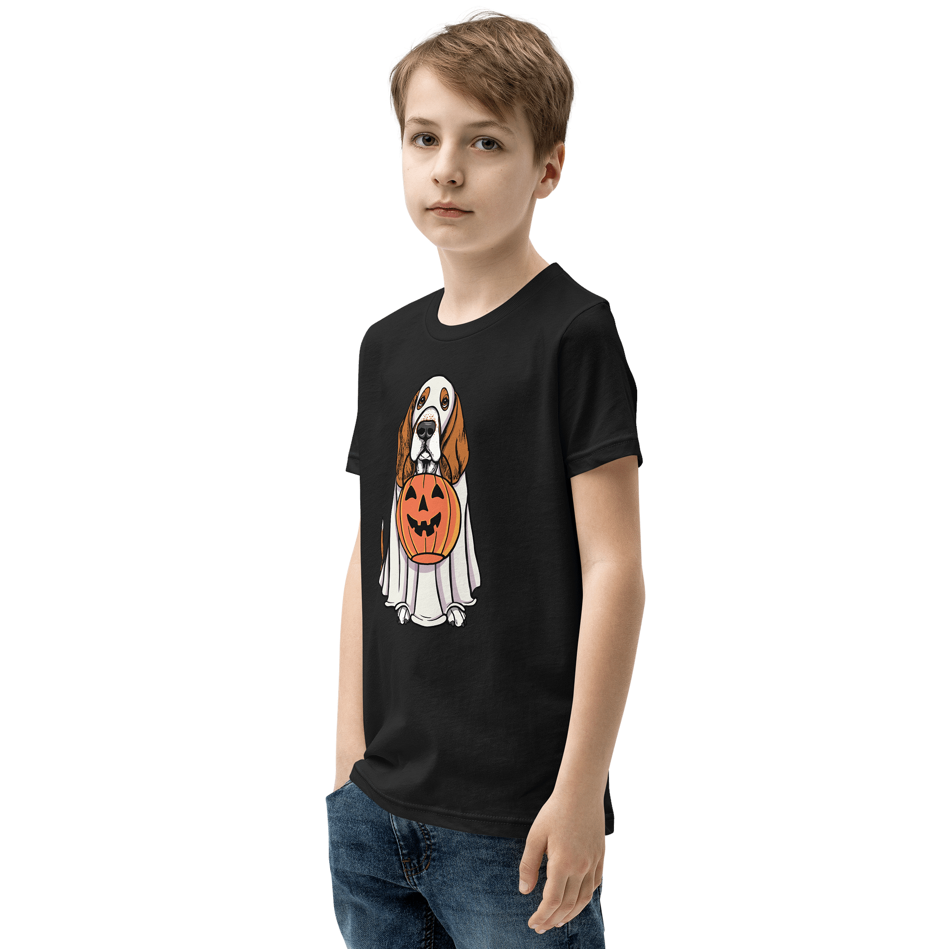 Halloween Basset Hound(Red) Youth T-Shirt product image (4)