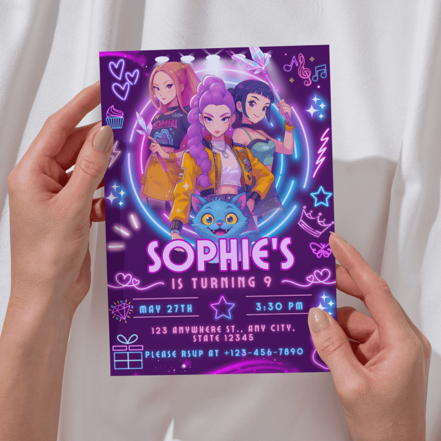 K-Pop Demon Hunters Birthday Invitation – Editable Canva Template product image (8)