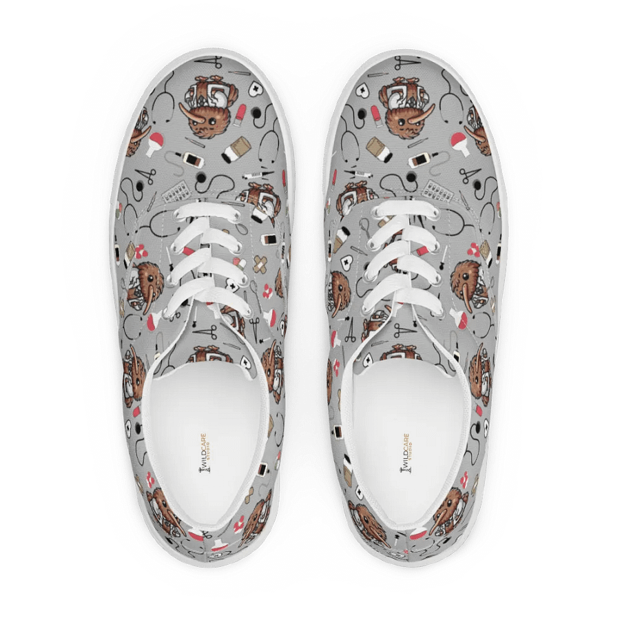 Cute Medical Kiwi Lace-up Canvas Shoes (Grey) product image (5)