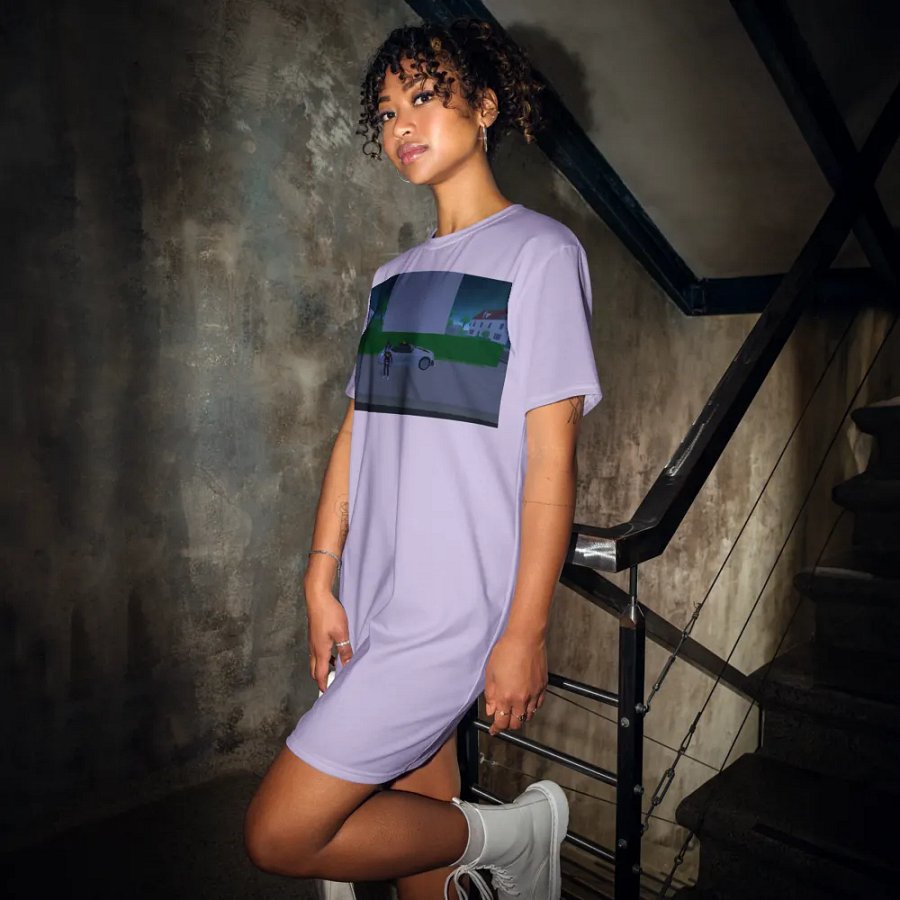 Váy thun in toàn thân/Full body printed T-shirt dress product image (11)