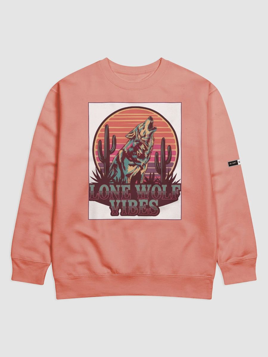 "LONE WOLF VIBES" premium cotton sweatshirt product image (1)
