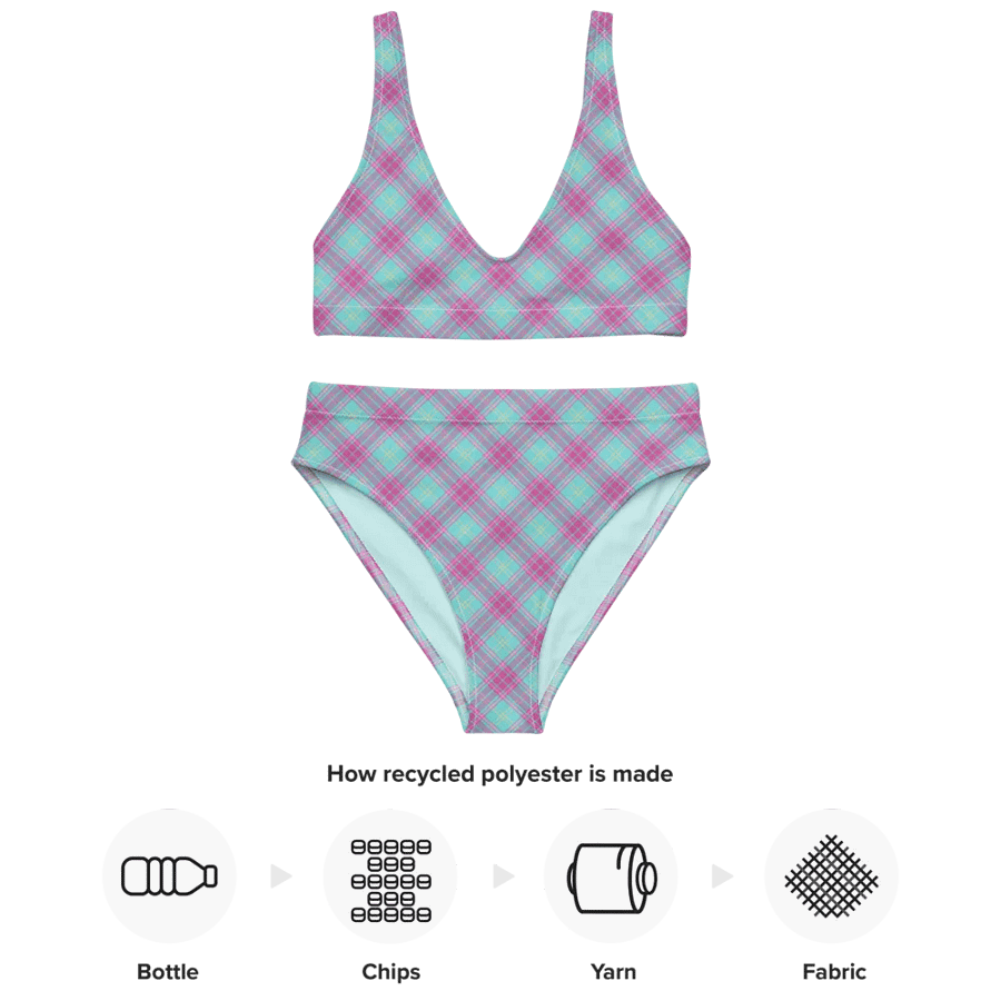 Hot Pink and Aqua Plaid Bikini product image (10)
