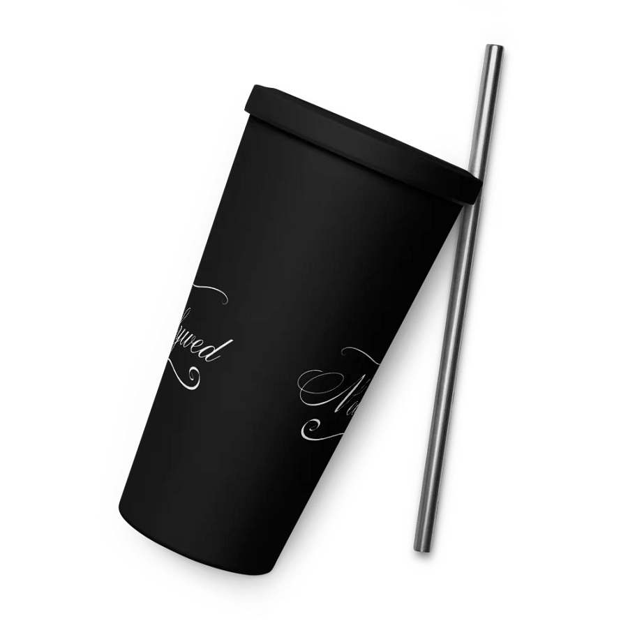 Tumbler with Straw - Nearlywed - White Text product image (10)