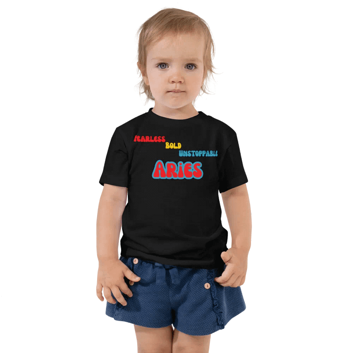 Aries 2025, Fearless, Bold, Unstoppable (words only), Toddler Tee product image (1)