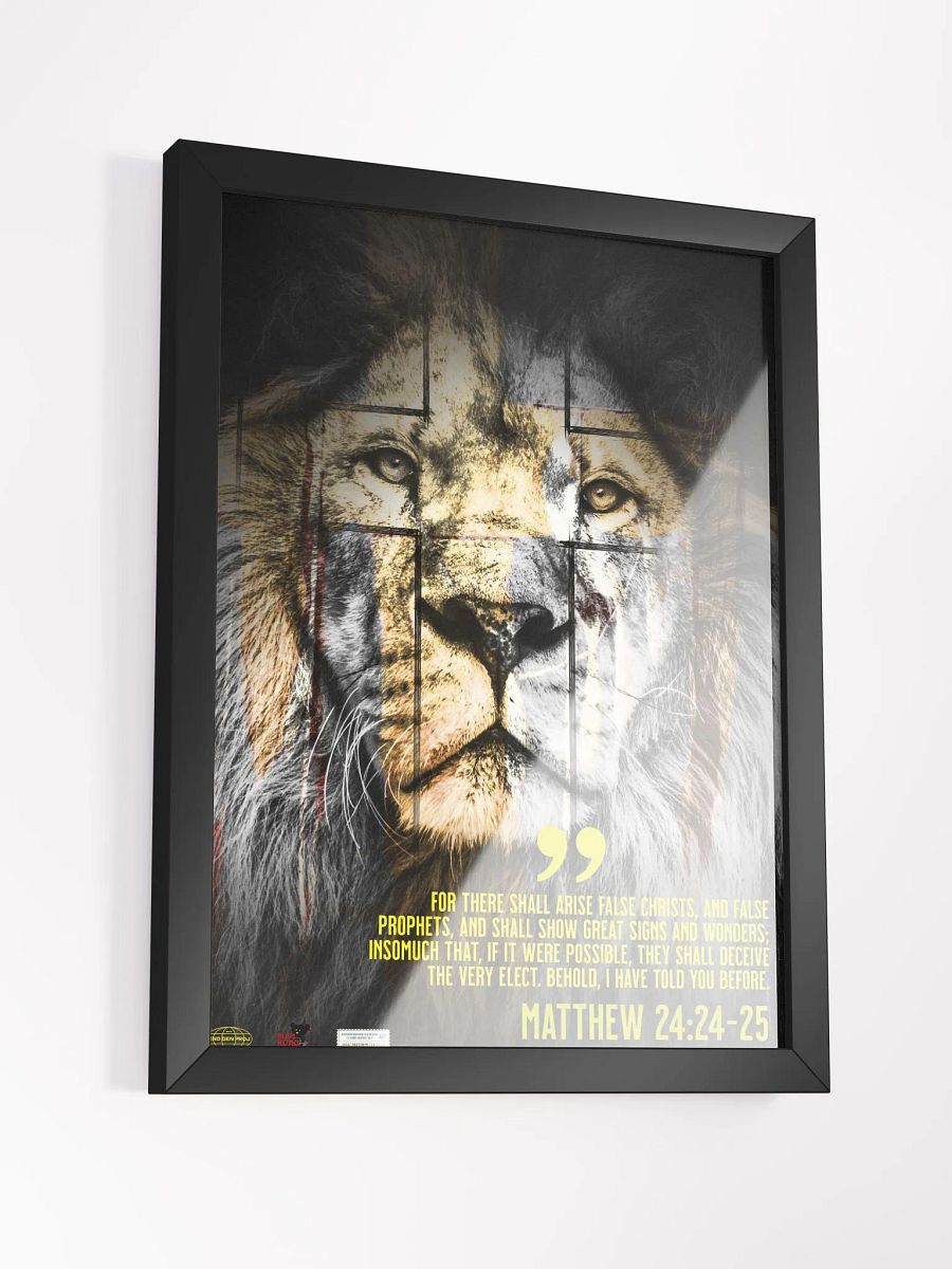 Beautiful Framed Lion of Judah Poster with Scripture product image (3)