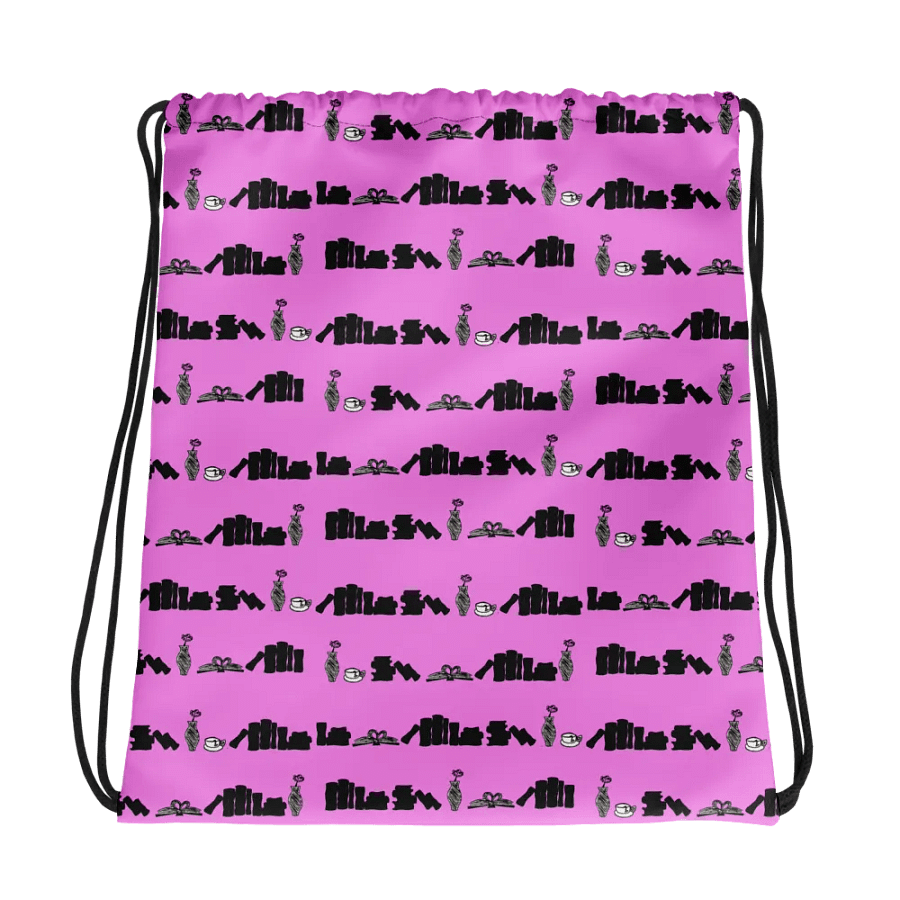 Classy Bookshelf Drawstring Bag (Pink) product image (1)