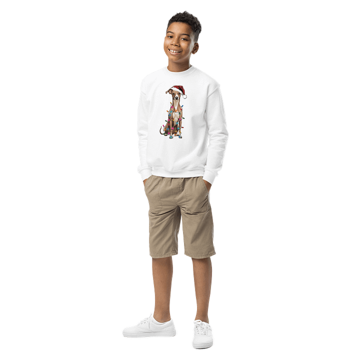 Funny Christmas Italian Greyhound(Fawn) Youth Sweatshirt product image (6)