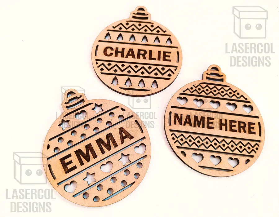 Christmas Ornaments (Ready to Personalize) - Laser Cut Files product image (5)