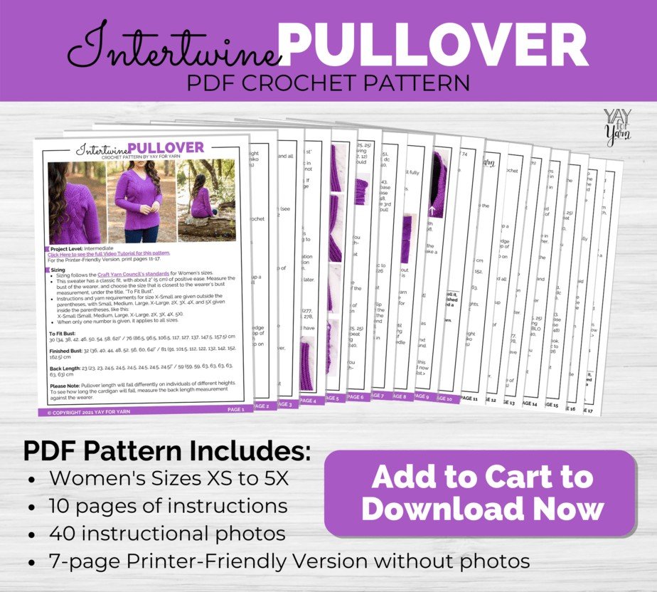 Intertwine Pullover - PDF Crochet Sweater Pattern & Video Tutorial product image (4)