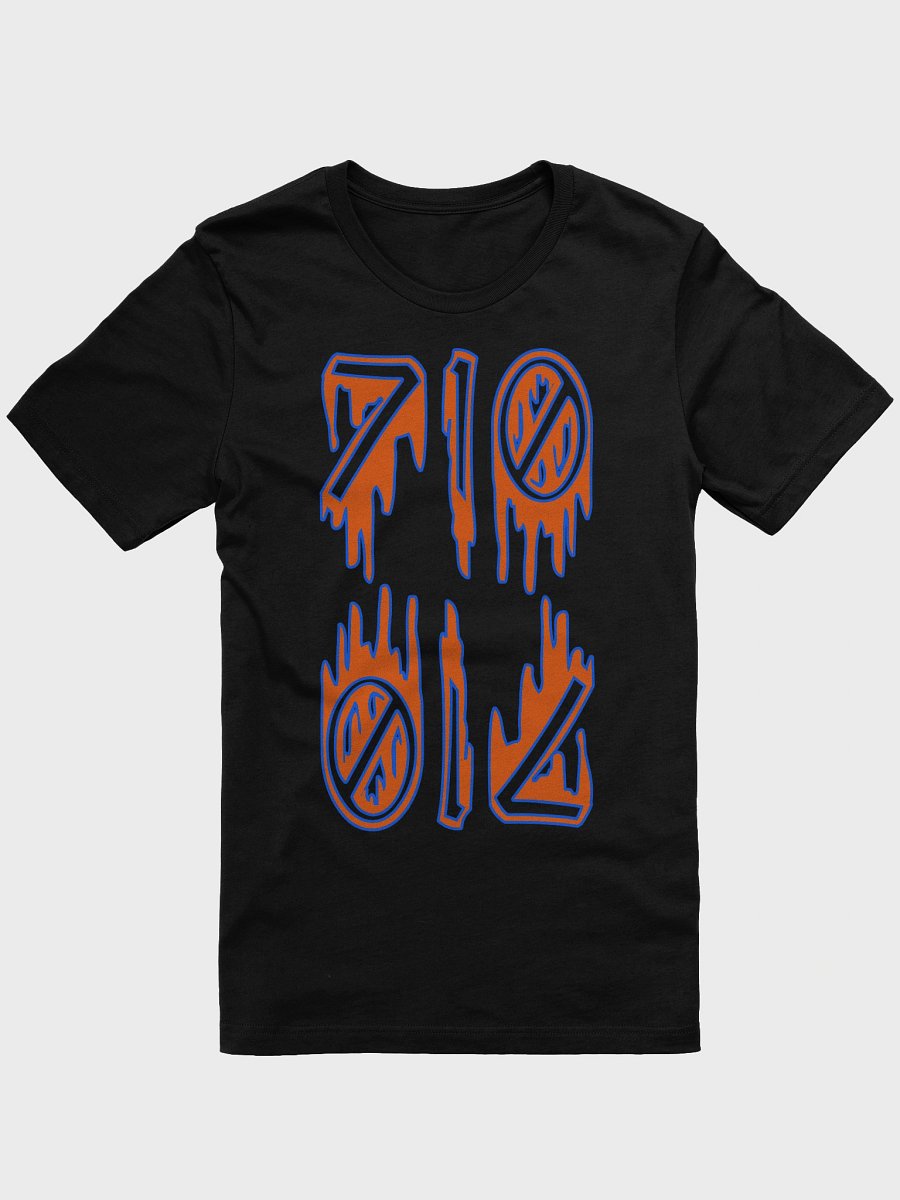 Horror Happy 710 OIL Drip Unisex T-Shirt, Creepy Cannabis Clothing, Twisted Weed Weirdo Stoner Shirt, Odd Orange Blue Black Goth Ganja Tee product image (1)