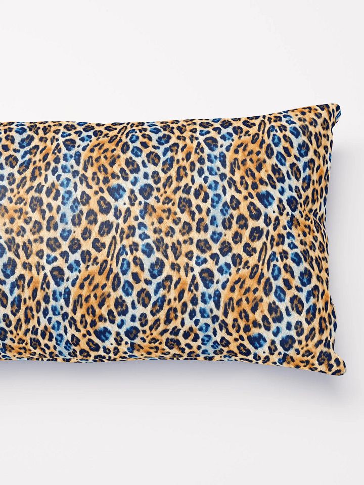 Blue Brown Leopard Pillow product image (5)