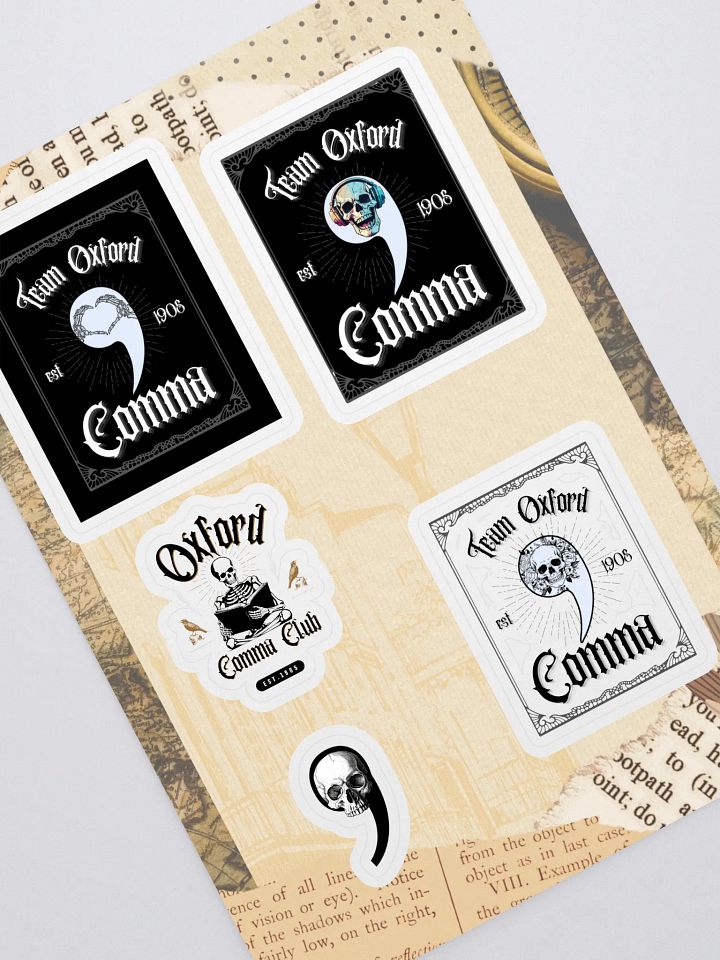 Forks & Fandoms 📚 Team Oxford Comma Sticker Sheet product image (1)