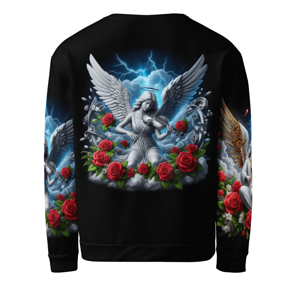 Angels making Music with a Violin - All-Over Unisex Sweatshirt #37 product image (2)