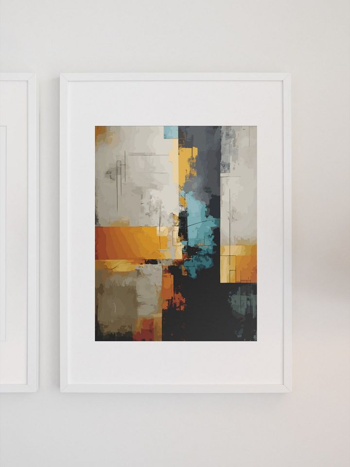 Urban Abstract Artwork Poster, Modern Industrial Wall Art, Rich Earth Tones with Teal Accents, Statement Piece for Home Decor product image (1)
