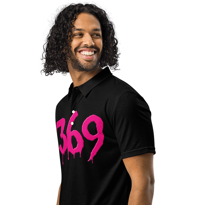 369 Hot Pink and Black Short Sleeve Polo Shirt product image (2)