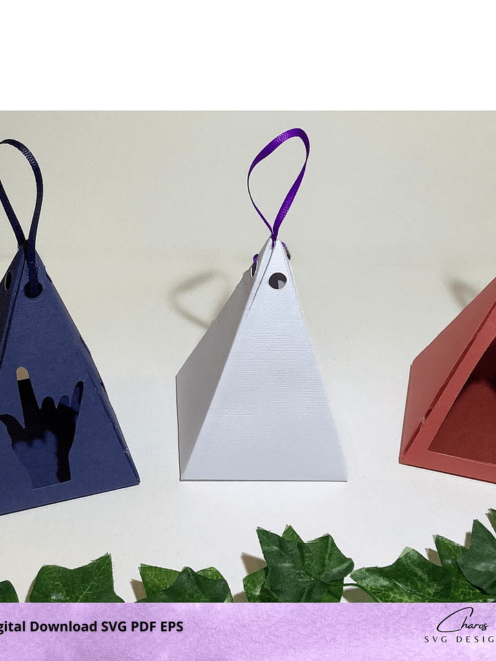 Scalable Pyramid Favor/Gift Box Bundle Template SVG product image (1)