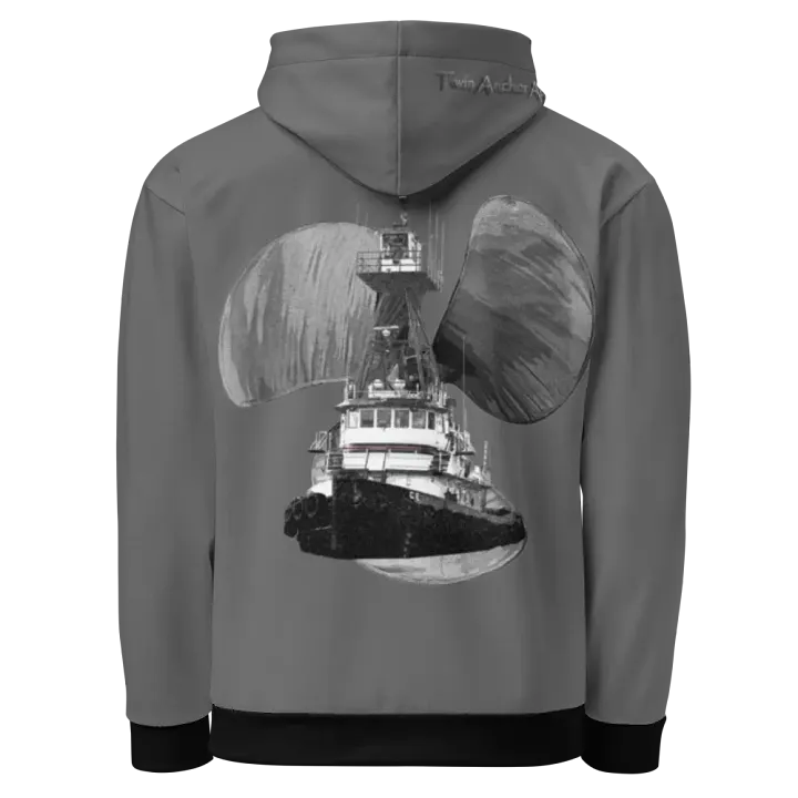 Gray Three blade prop Tug CE Hoodie product image (1)