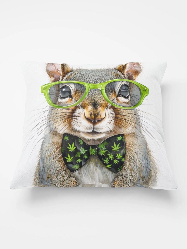 Happy Cannabis Bowtie 420 Squirrel pillow product image (1)