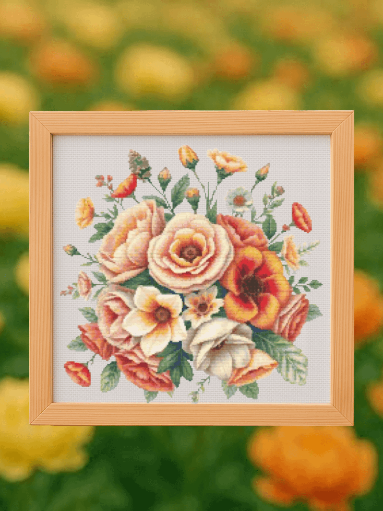Peachy Blooms Cross Stitch Pattern product image (1)