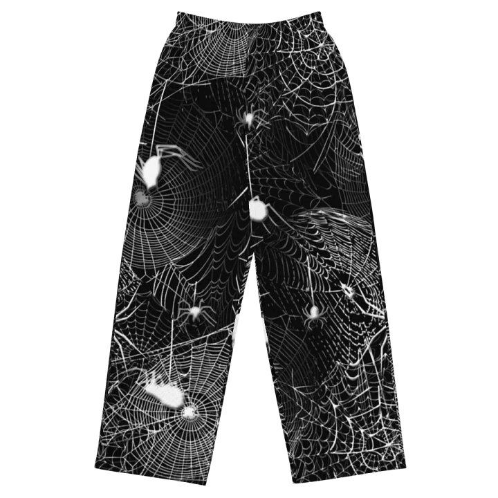 Black and White Spider Webs Wideleg Pants product image (2)
