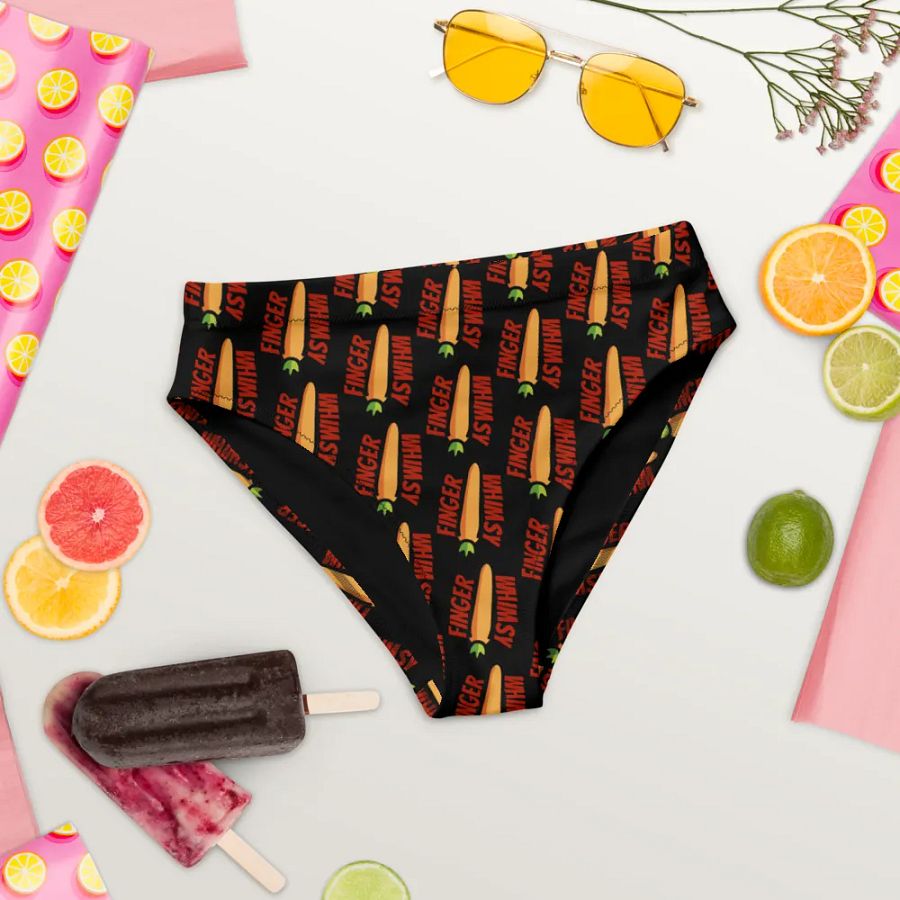 Finger Whimsy (BLK) High-Waisted Bikini Bottoms product image (8)