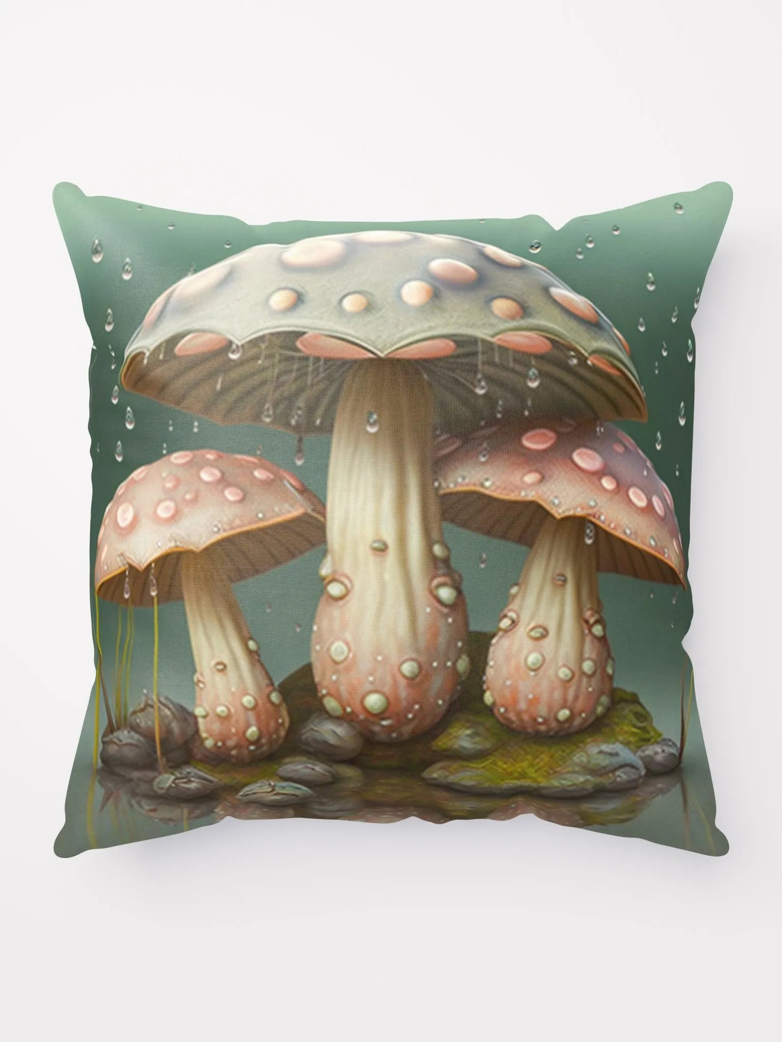Frog and Mushrooms Rainy Day Pillow product image (1)
