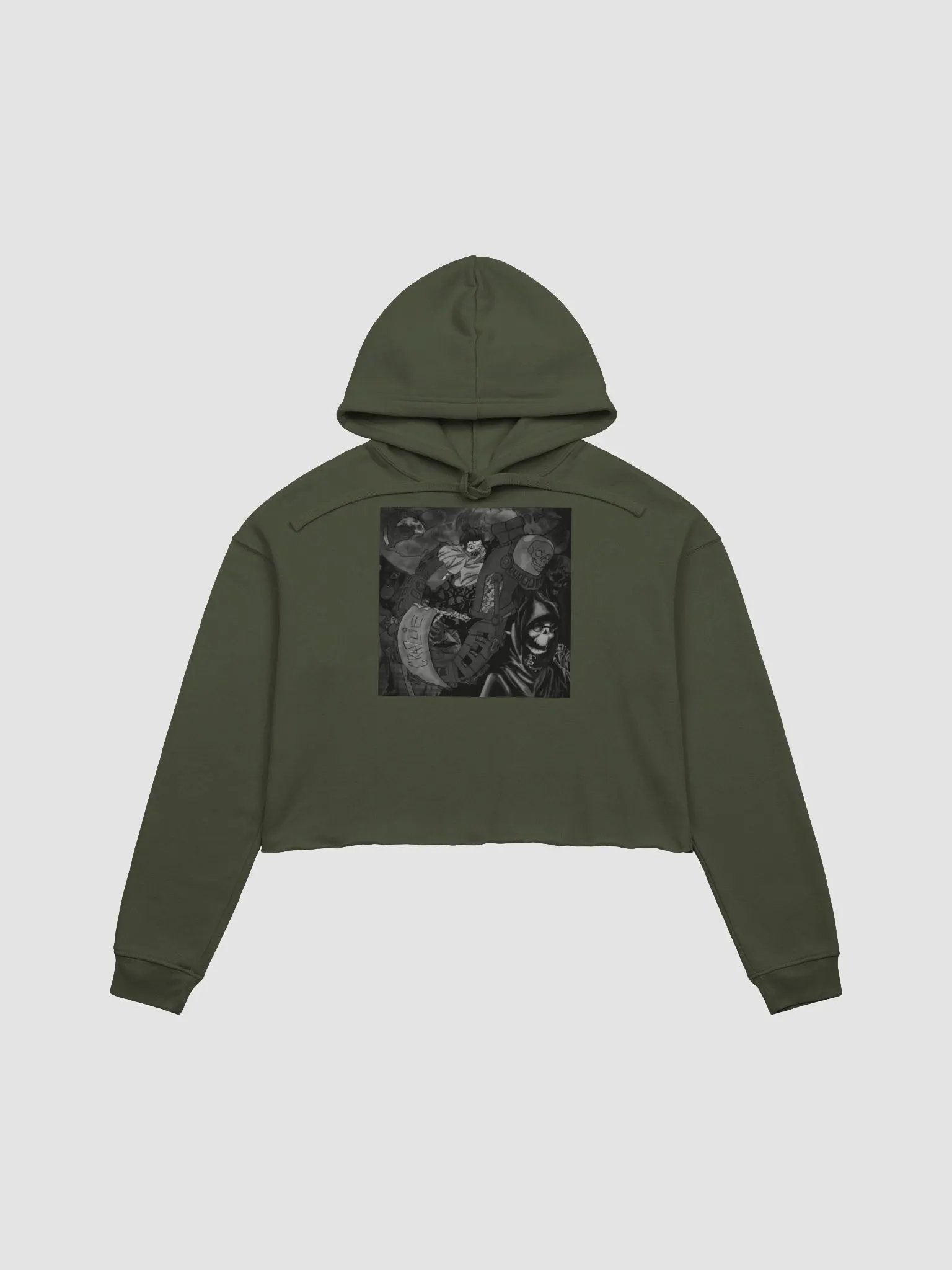 Crazzie Train Crop Hoodie (B&W) product image (2)