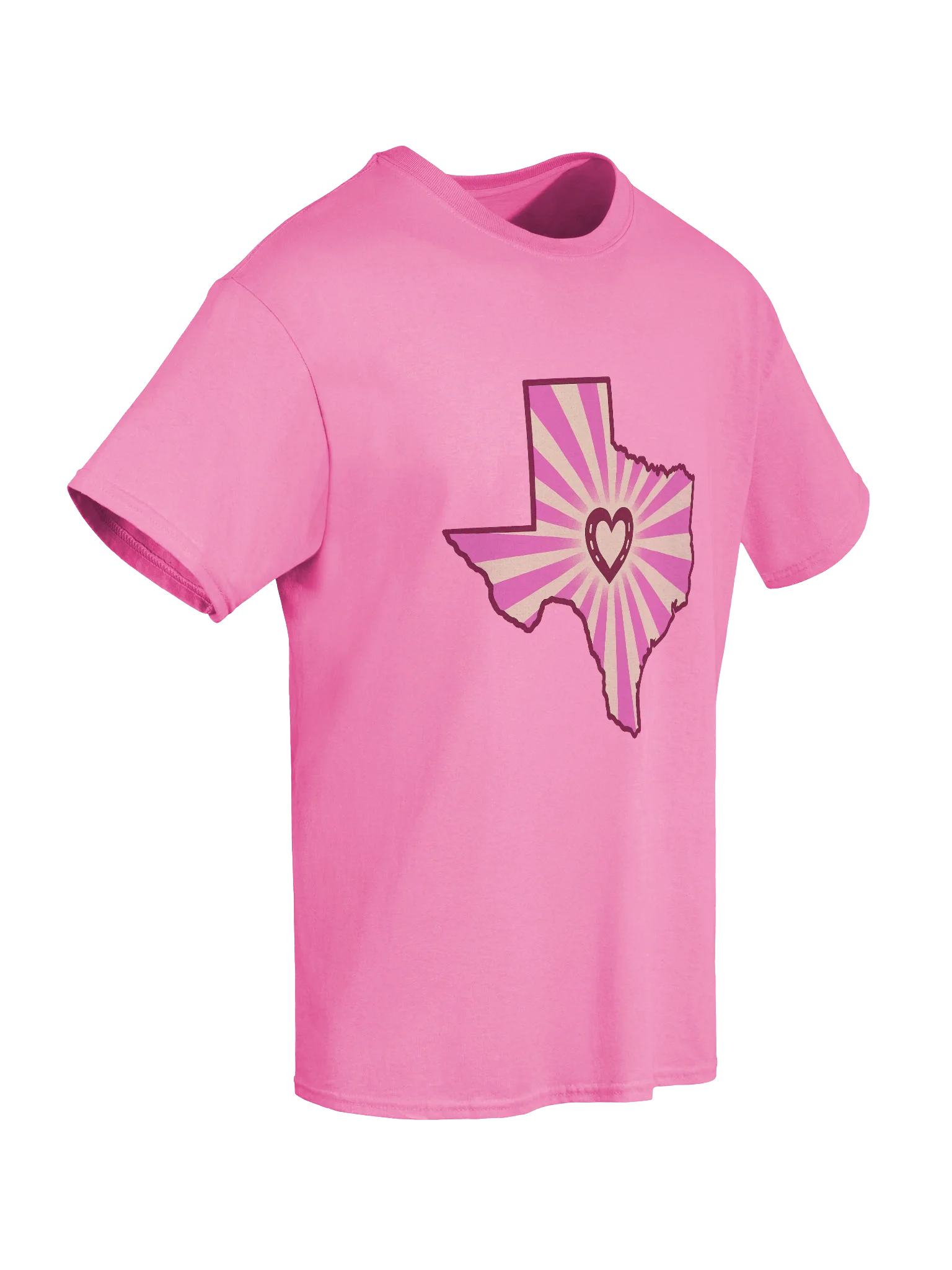 Love Texas State Shaped Outline Boxy Fit Unisex T-Shirt product image (104)