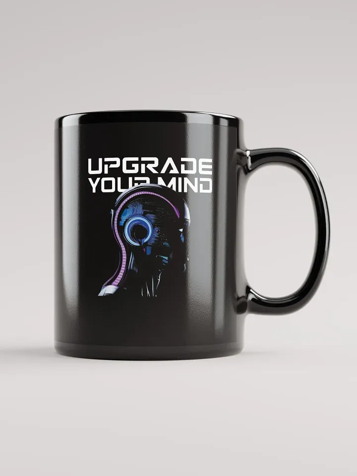 Cybernetic Mind AI Futuristic Black Glossy Mug product image (1)