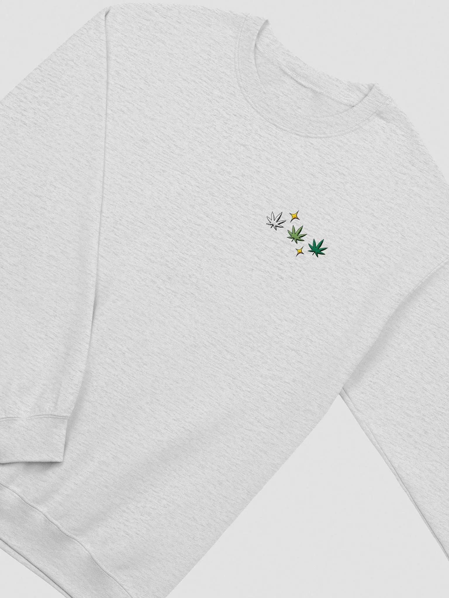 sparkle weed leaf embroidered crewneck product image (18)