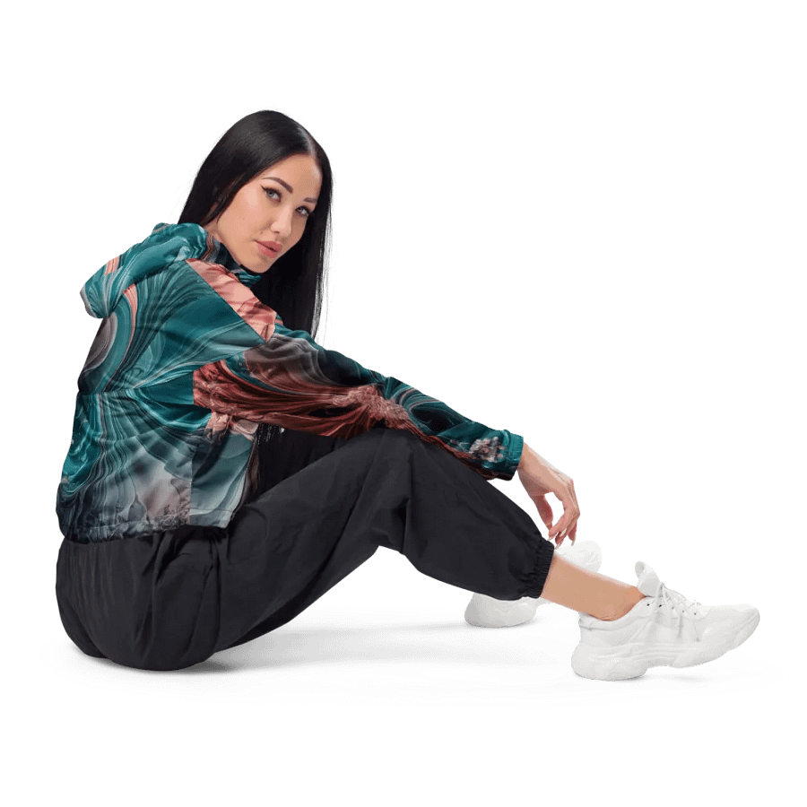 Liquid Color PT, Women's Cropped Windbreaker product image (3)