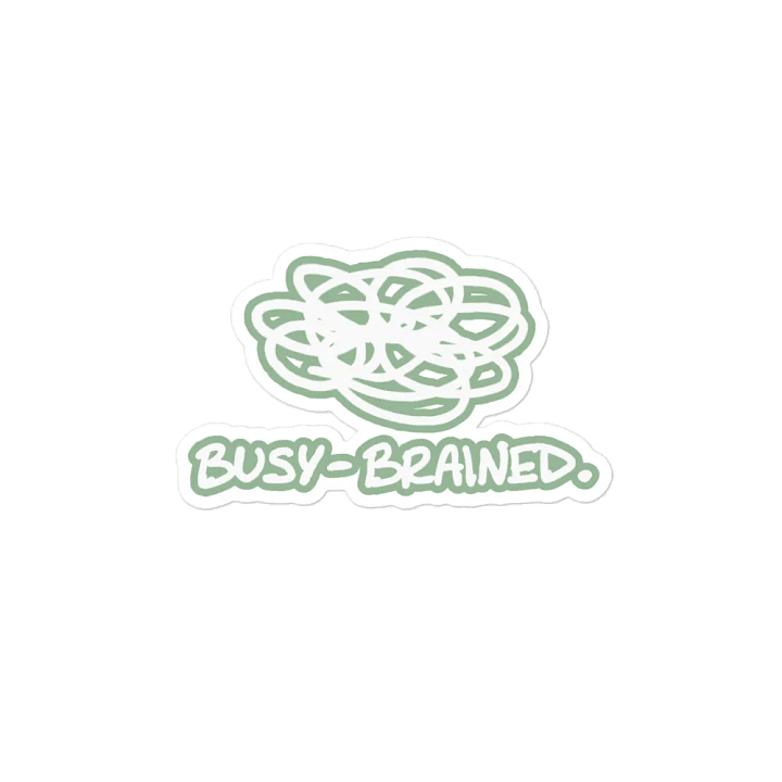 BUSY-BRAINED (lined design, #96B697) magnet product image (2)