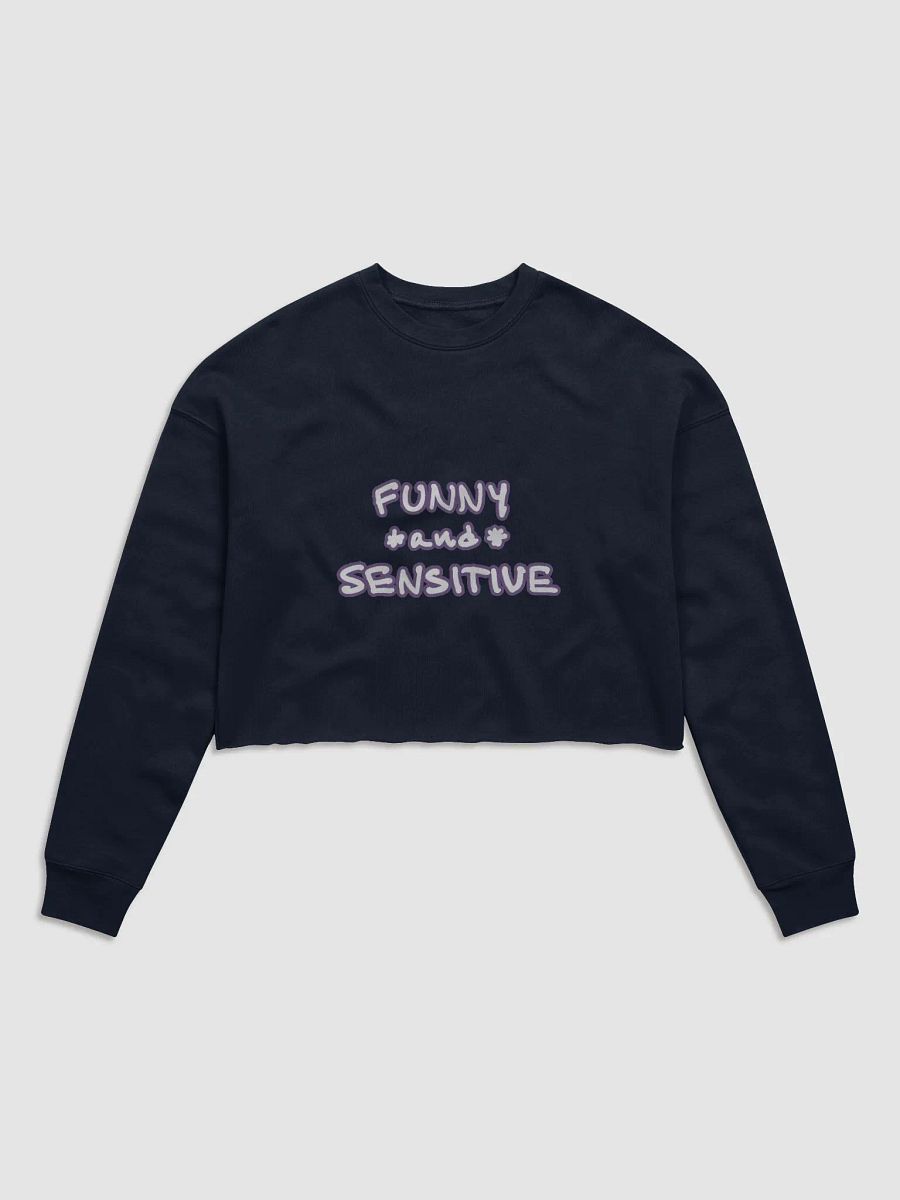 FUNNY *and* SENSITIVE (lined design, #74578B) women’s fleece crop sweatshirt product image (34)