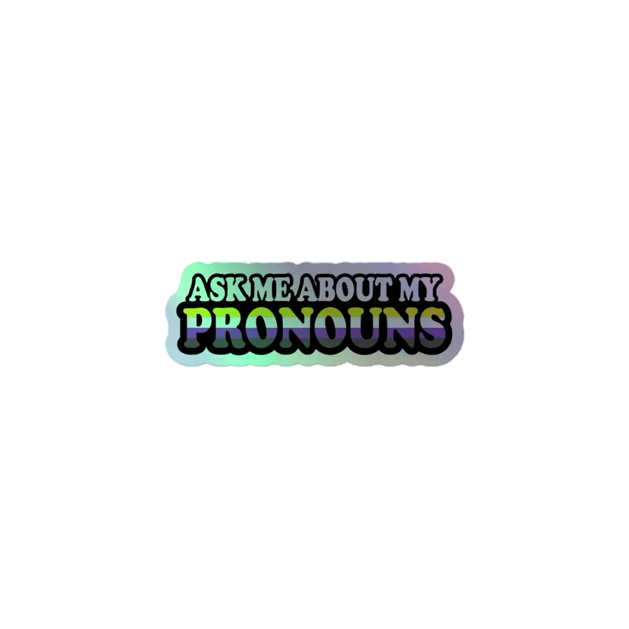 Ask Me About My Pronouns Non-Binary Sticker product image (1)