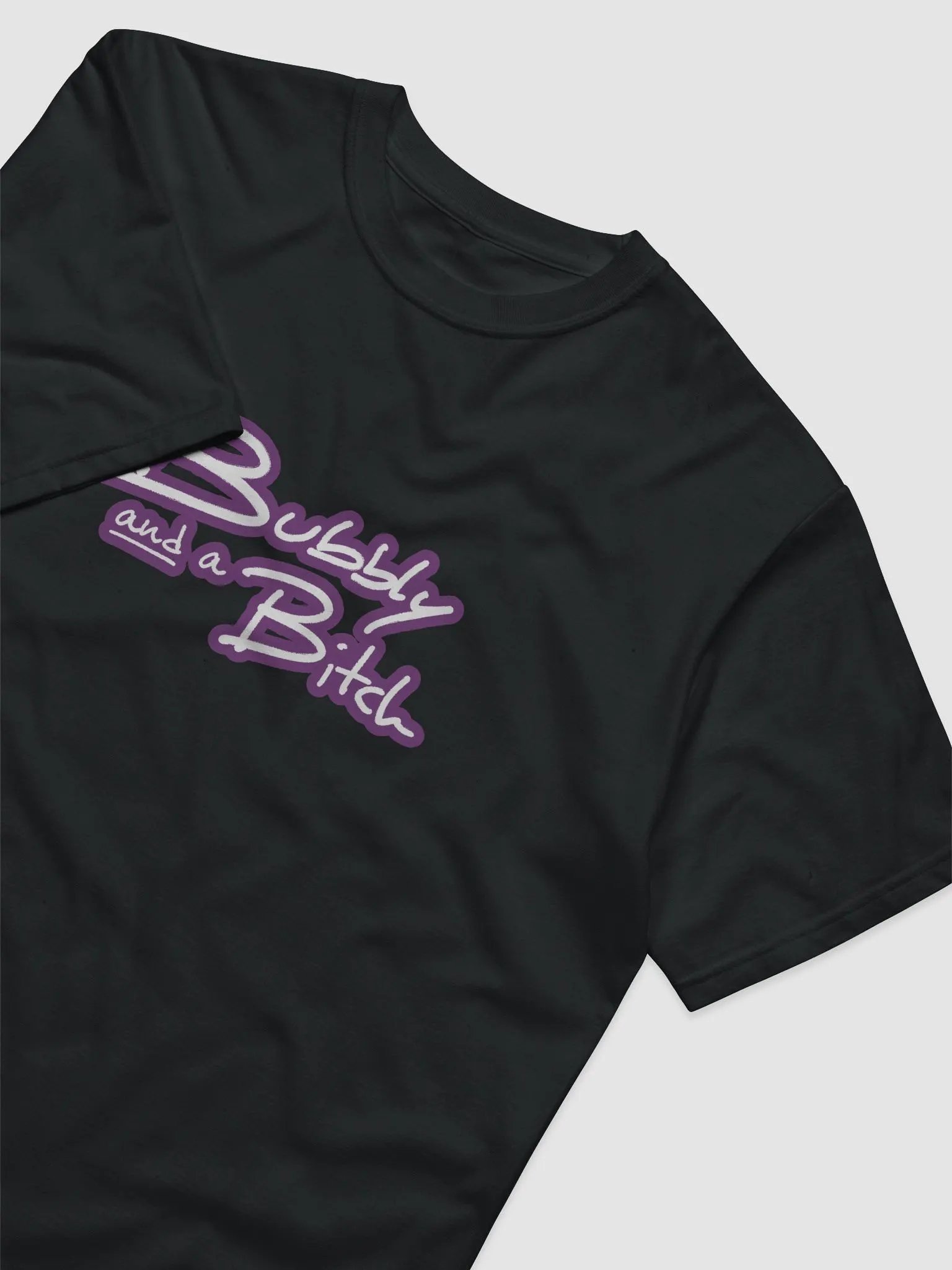 Bubbly and a B*tch (lined design, #763D7D) unisex eco tee product image (3)