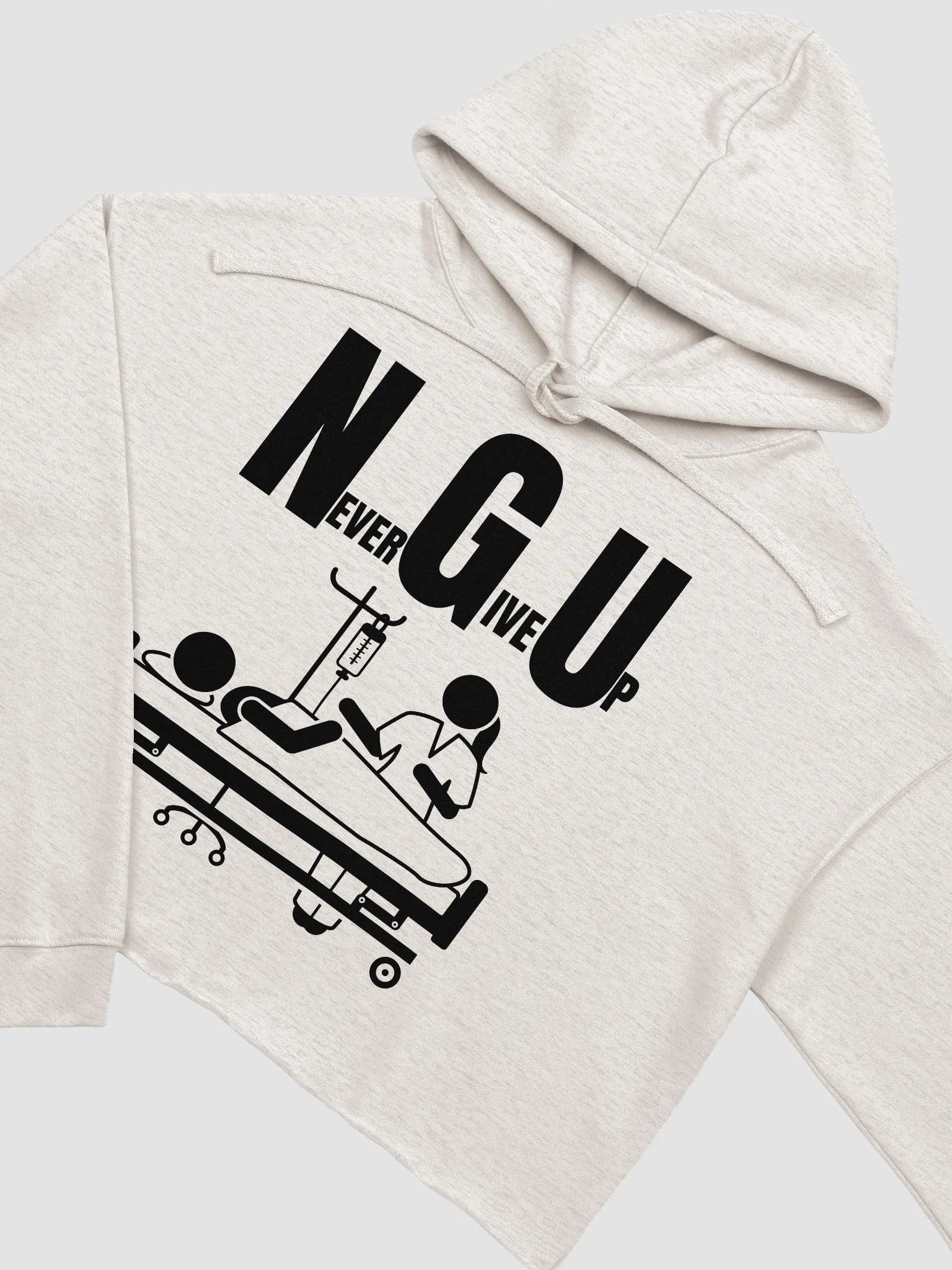 Never give up Bella+Canvas Fleece Crop Hoodie product image (9)