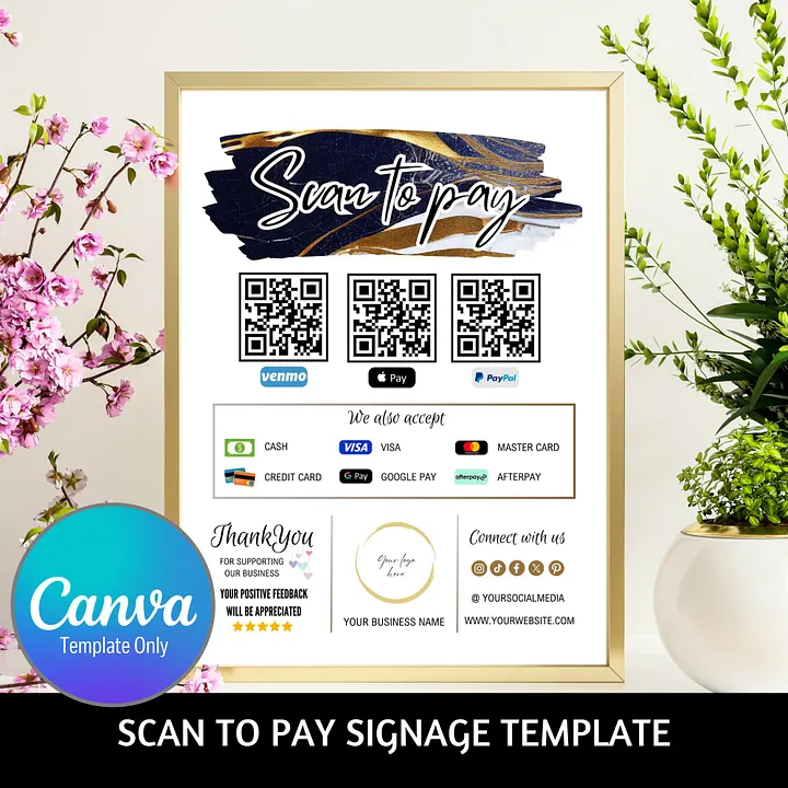 Aurelia - Scan To Pay QR Code Sign Template product image (1)