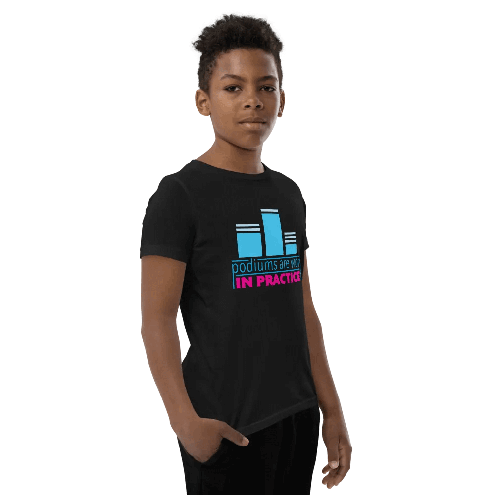 Podiums Are Won In Practice Kids Tee: Blue & Pink product image (8)