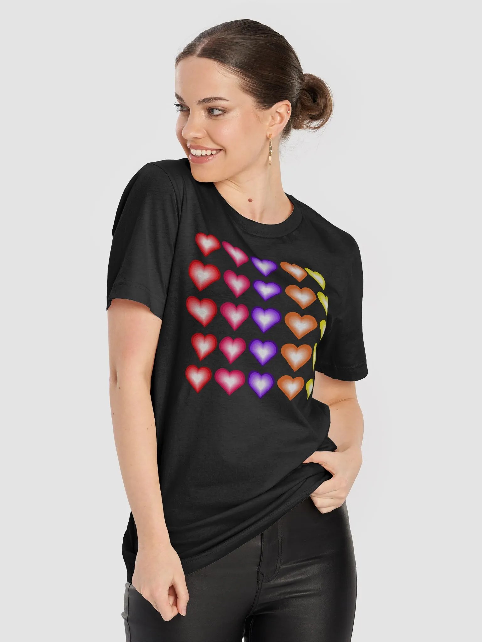 Vibrant Colorful Valentine's Hearts Supersoft T-Shirt product image (21)