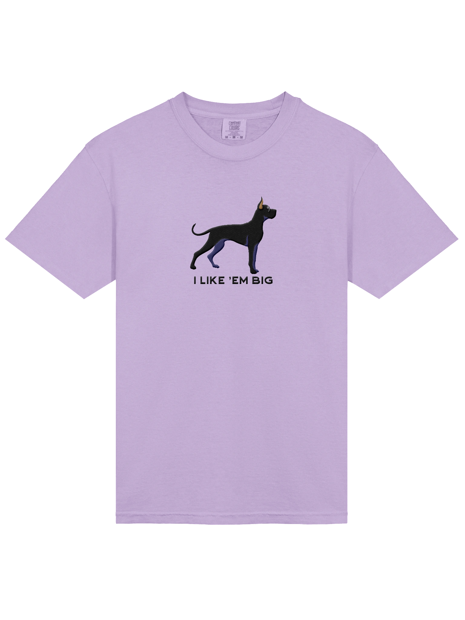I Like 'Em Big T-Shirt(Embroidered) of a Great Dane(Black, Cropped Ears) product image (33)