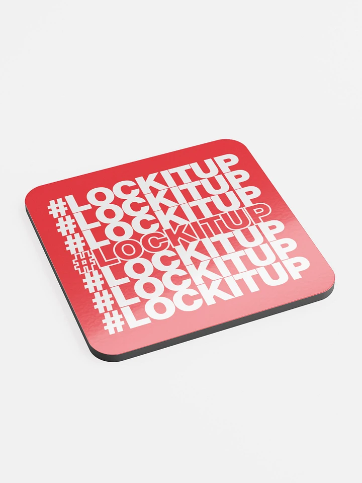 #LOCKITUP - Glossed Cork Coaster (Red) product image (2)