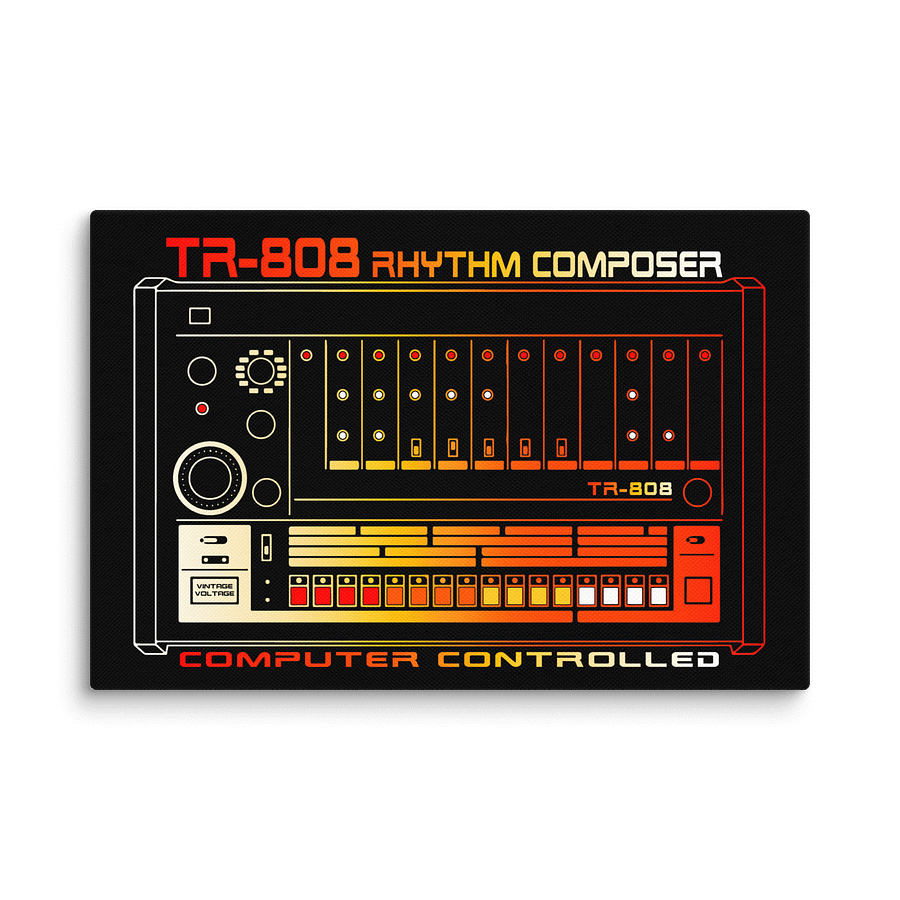 TR-808 - Canvas Artwork (Roland 808 Rhythm Composer Drum Machine) by Vintage Voltage product image (6)