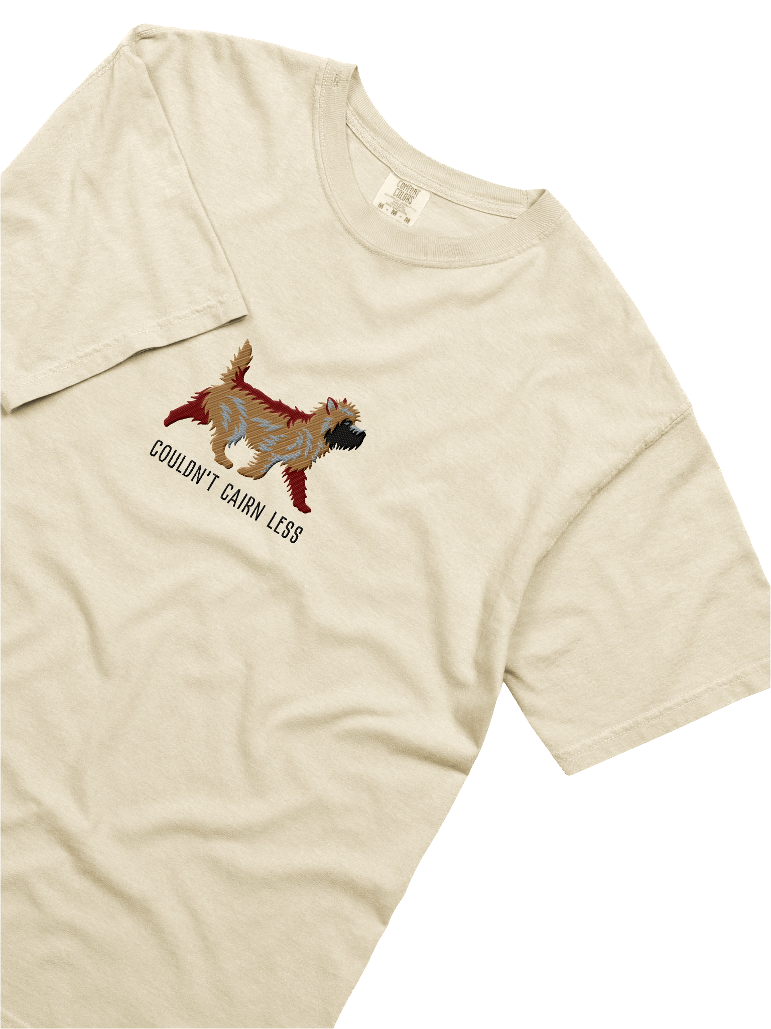 Couldn't Cairn Less T-Shirt(Embroidered) of a Cairn Terrier(Tan) product image (45)