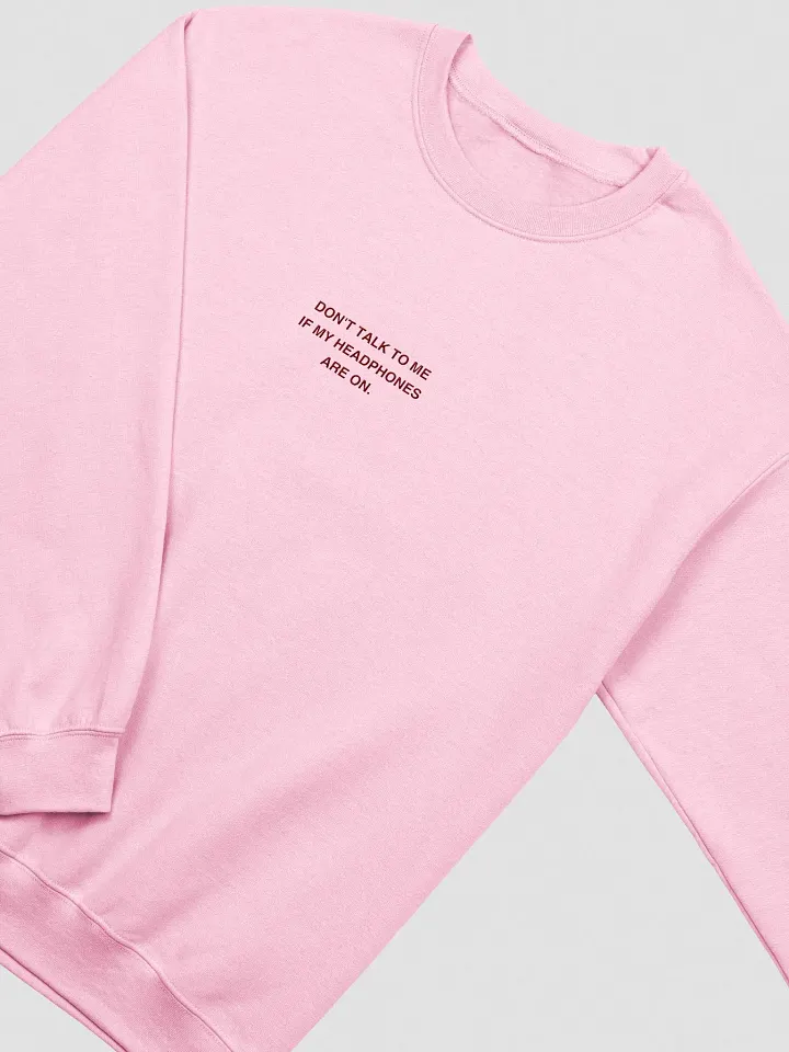 HEADPHONES ON embroidered crewneck (monochrome pink) product image (1)