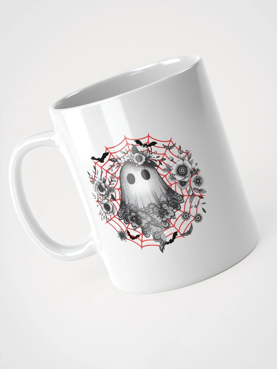 Lacey Ghost Gothic White Glossy Mug product image (2)
