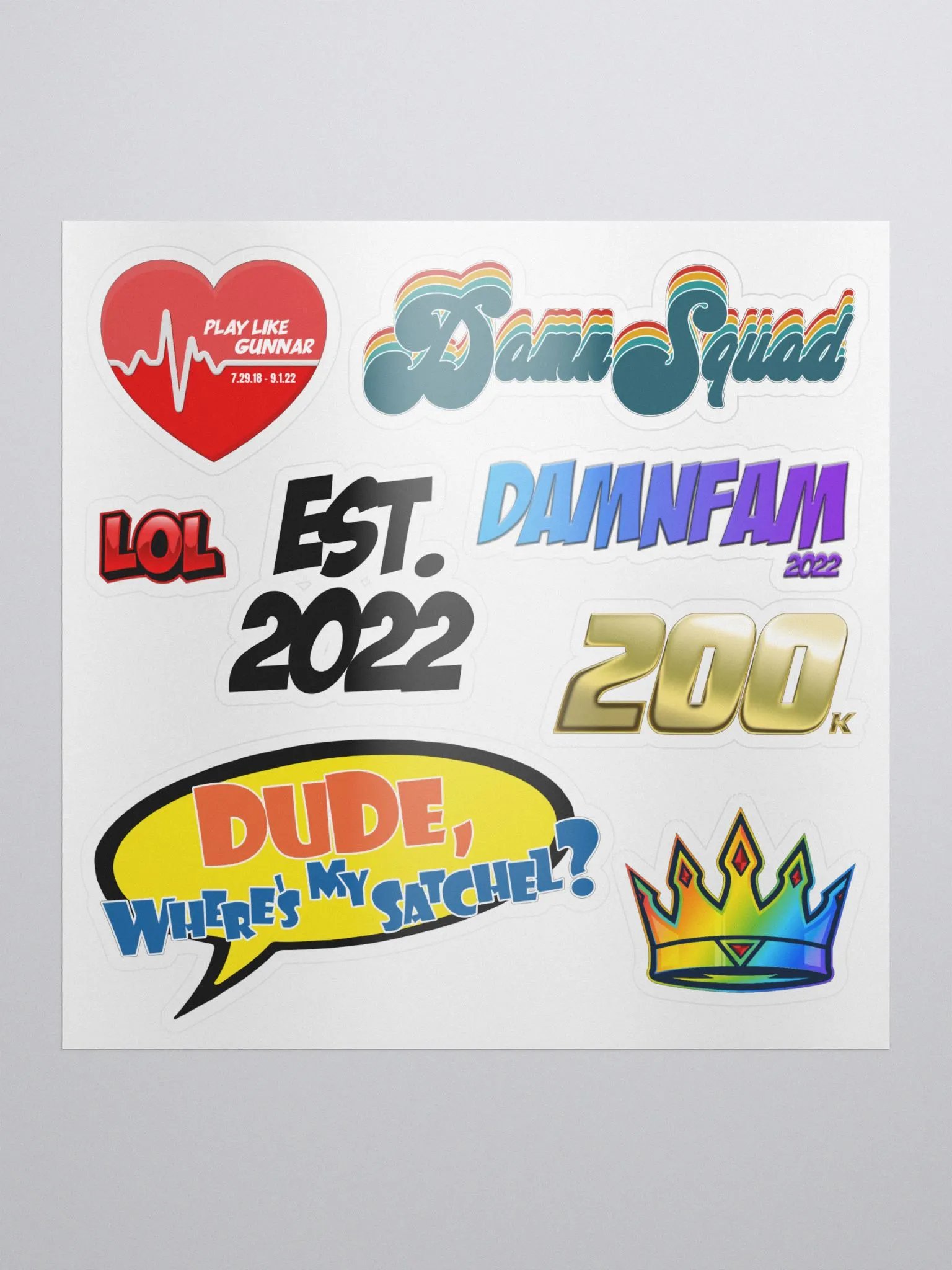 DamnSquad Sticker Sheet v4 product image (1)